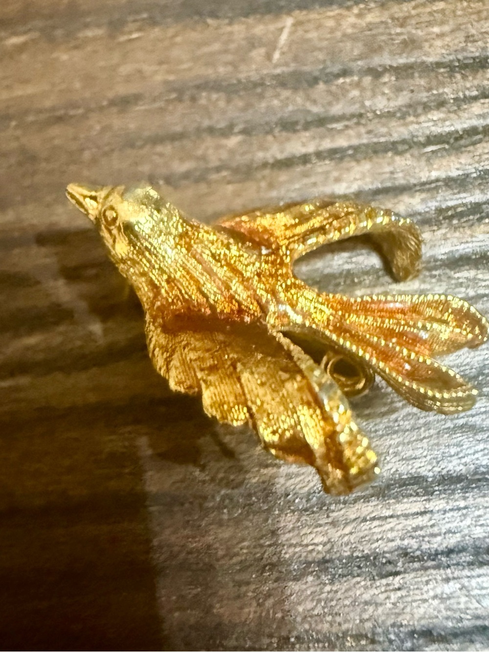 Vintage Gold Tone Bird Scatter Pin Lapel Brooch Mid-Century Mini 1” - Picture 5 of 6